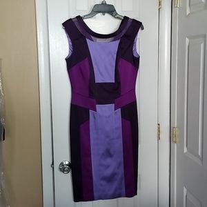 Jax Purple and Lavender Colorblock Midi Dress